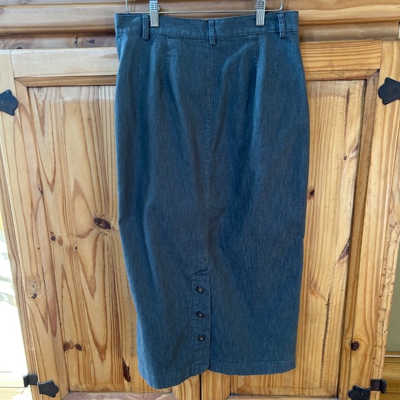 Christopher & Banks Skirt Pencil Stretch Midi Gray/Olive Green Women's Size 6 - Picture 4 of 6